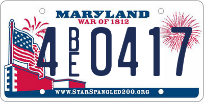 MD license plate 4BE0417
