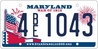 MD license plate 4BE1043