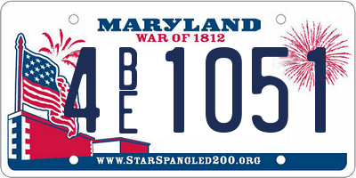 MD license plate 4BE1051