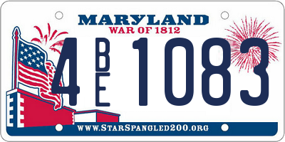 MD license plate 4BE1083