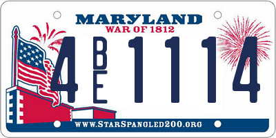 MD license plate 4BE1114