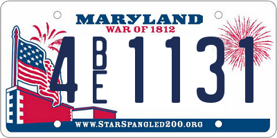 MD license plate 4BE1131