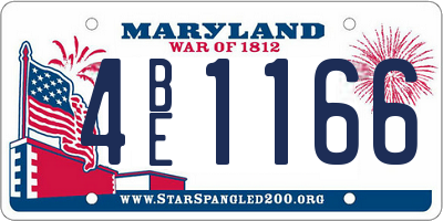MD license plate 4BE1166