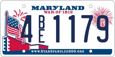 MD license plate 4BE1179
