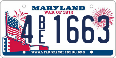 MD license plate 4BE1663