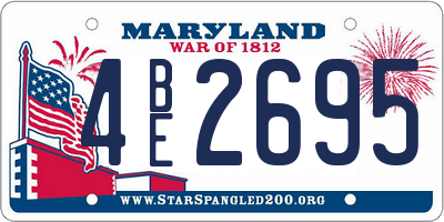 MD license plate 4BE2695
