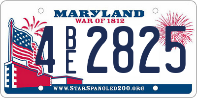 MD license plate 4BE2825