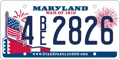 MD license plate 4BE2826