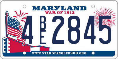 MD license plate 4BE2845