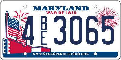 MD license plate 4BE3065