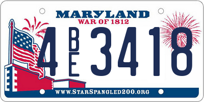 MD license plate 4BE3418