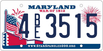 MD license plate 4BE3515
