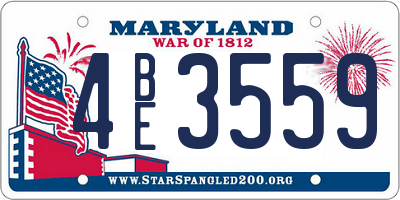MD license plate 4BE3559