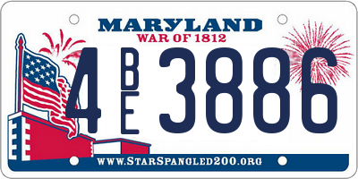 MD license plate 4BE3886