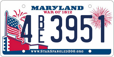 MD license plate 4BE3951