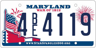 MD license plate 4BE4119