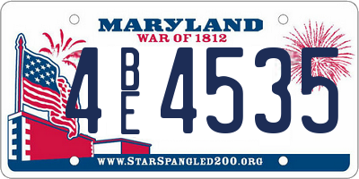 MD license plate 4BE4535
