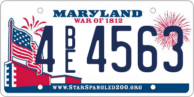 MD license plate 4BE4563