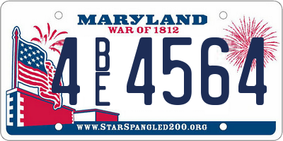MD license plate 4BE4564