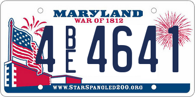 MD license plate 4BE4641
