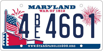 MD license plate 4BE4661
