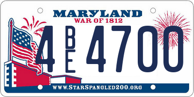 MD license plate 4BE4700
