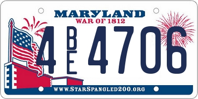 MD license plate 4BE4706