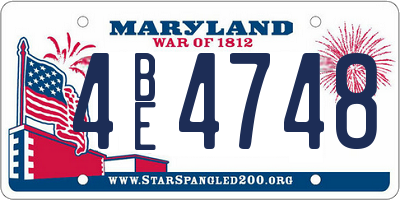 MD license plate 4BE4748