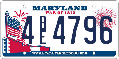 MD license plate 4BE4796
