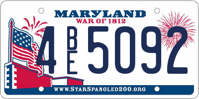 MD license plate 4BE5092