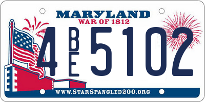 MD license plate 4BE5102