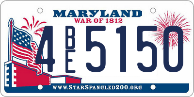 MD license plate 4BE5150