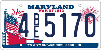 MD license plate 4BE5170