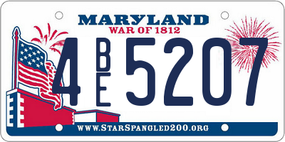 MD license plate 4BE5207
