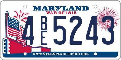 MD license plate 4BE5243
