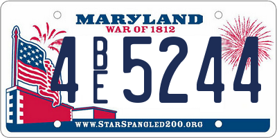 MD license plate 4BE5244