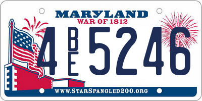 MD license plate 4BE5246