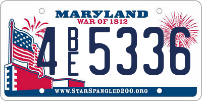 MD license plate 4BE5336