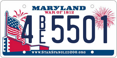 MD license plate 4BE5501