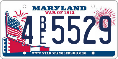 MD license plate 4BE5529