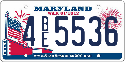 MD license plate 4BE5536