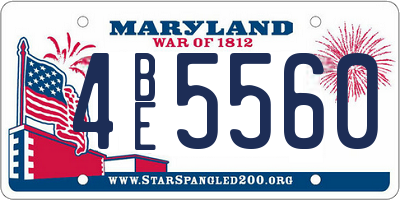 MD license plate 4BE5560