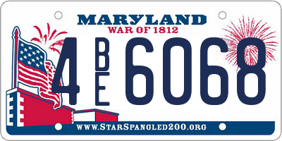 MD license plate 4BE6068