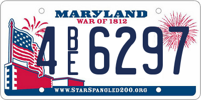MD license plate 4BE6297