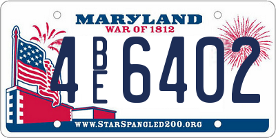 MD license plate 4BE6402