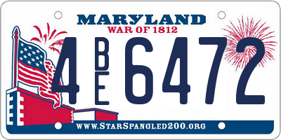 MD license plate 4BE6472