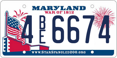 MD license plate 4BE6674