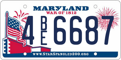 MD license plate 4BE6687