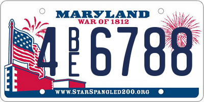 MD license plate 4BE6788