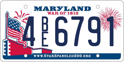 MD license plate 4BE6791